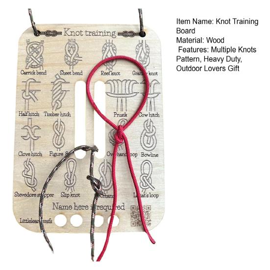 Доска для обучения вязанию узлов, 16 узлов, деревянная доска для начинающих, рифы, квадратные узлы, практическое обучение, подарок любителям кемпинга на открытом воздухе