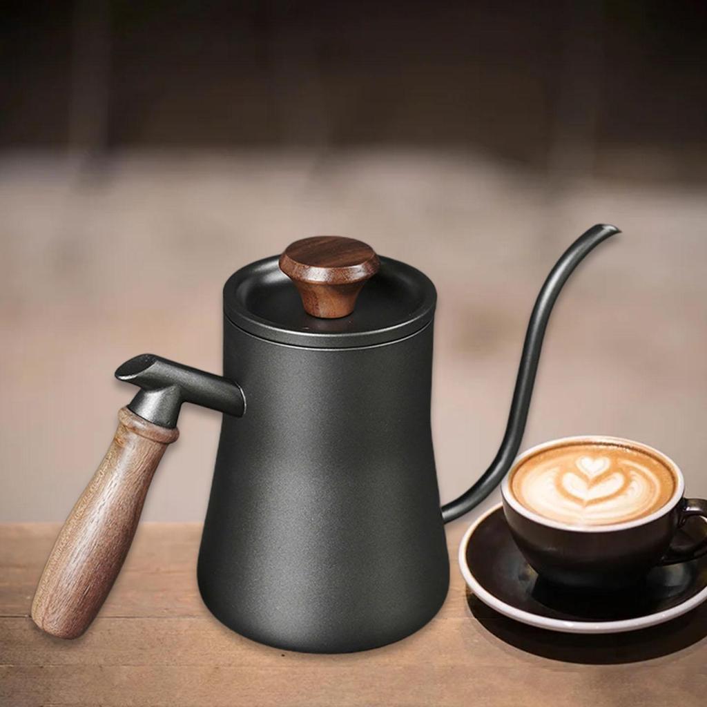 550ml Hand Punch Coffee Pot With Lid Drip Gooseneck Long Mouth Coffee Kettle Multifunctional Coffee Maker Coffee Accessories