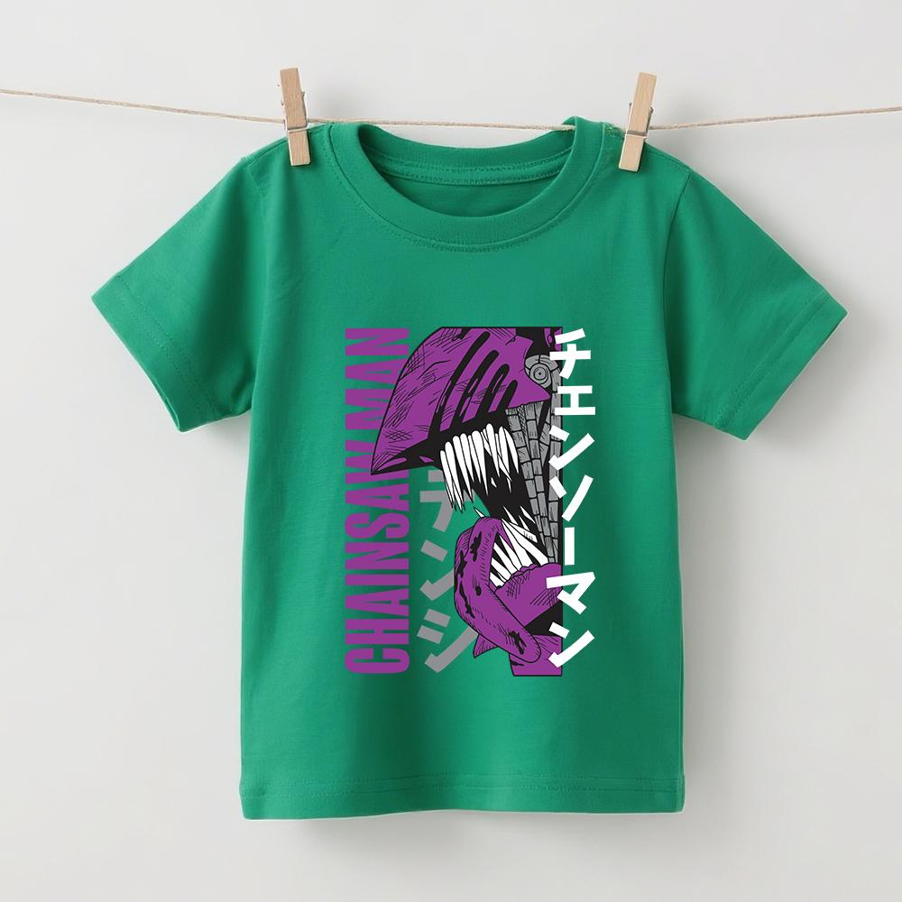 Chainsaw Man Denji Anime Printed T Shirt Cotton Soft Fabric Kids Boys Girls Casual Summer Short Sleeve Tee