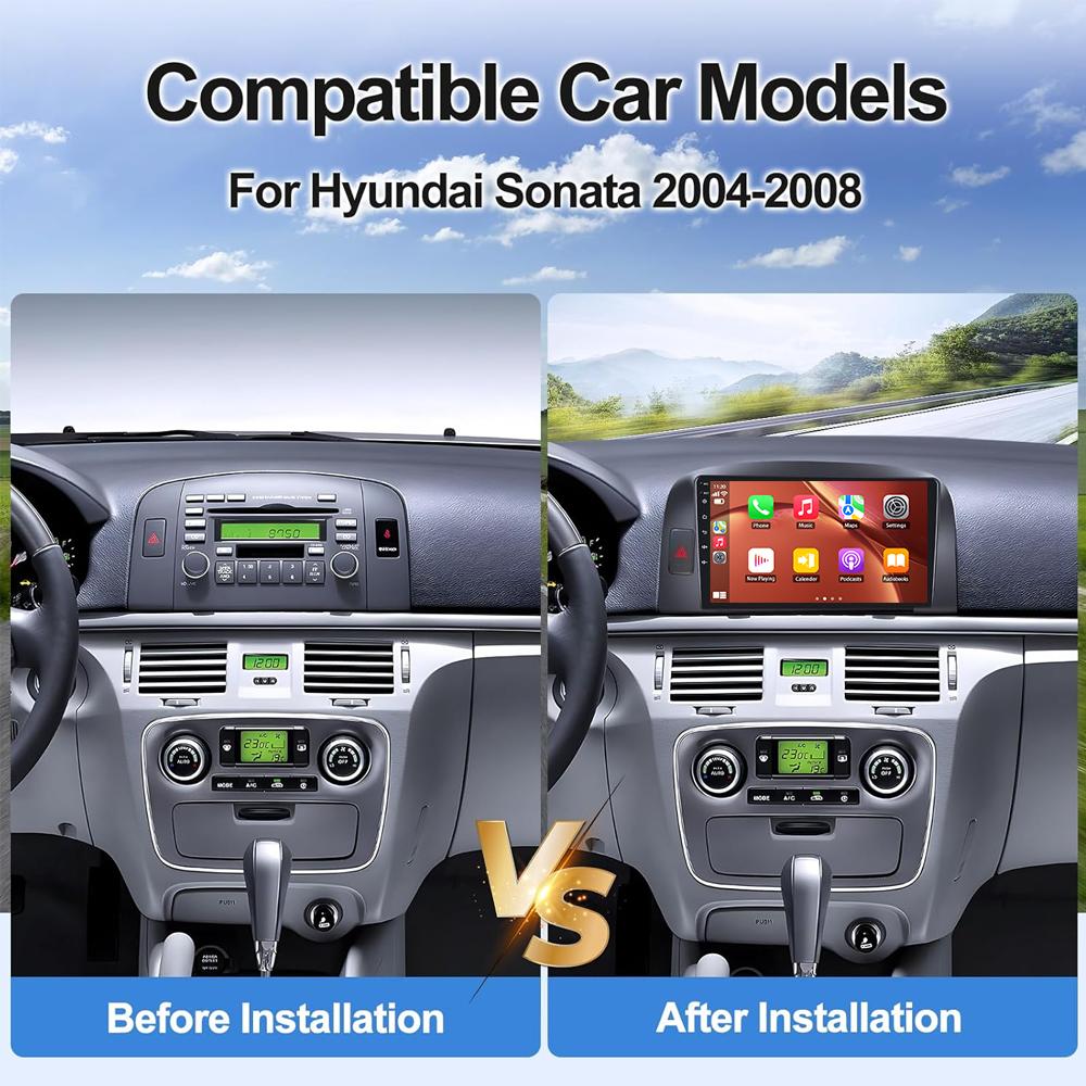 Android 13 Автомобильное радио для Hyundai Sonata NF 2004 - 2008 Мультимедийный видеоплеер Навигация Стерео GPS Carplay Авторадио