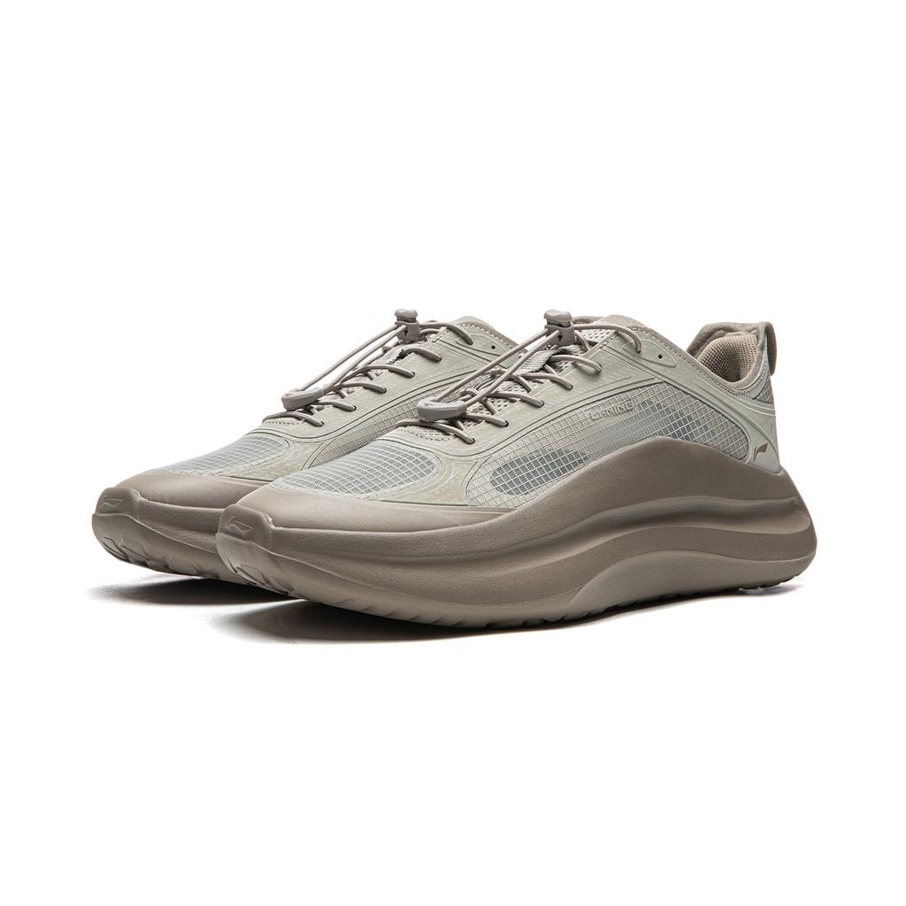 Li Ning Cloud Wave Удобные Амортизирующие Износостойкие Низкие Повседневные Кроссовки Мужские Серый-Зеленый AGLW049-1