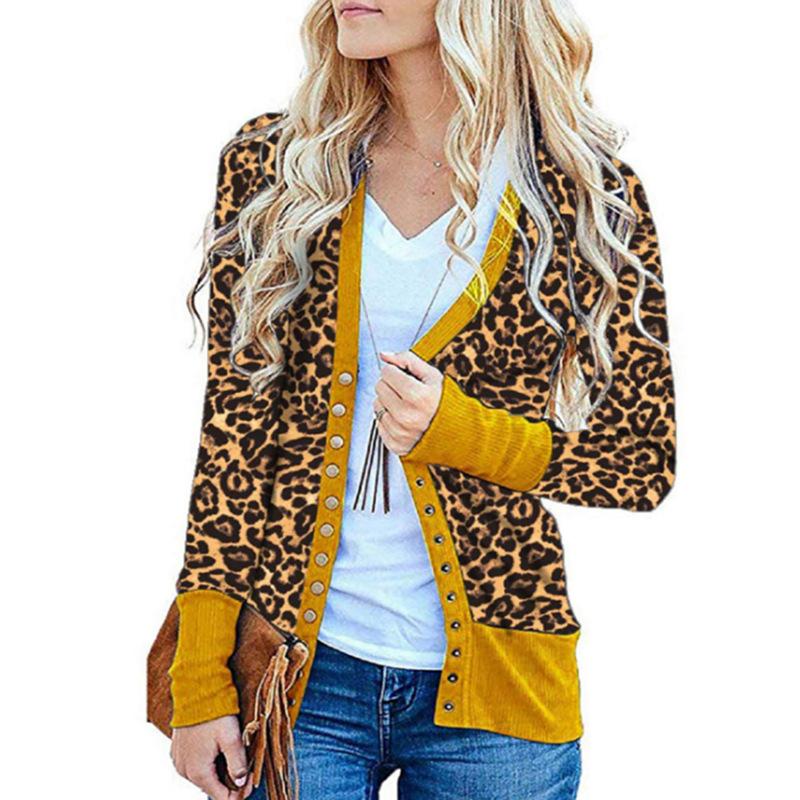 Women's Long Sleeve Ribbed Neckline Open Front Stripe Snap Button Down Knit Cardigans Sweater Coats