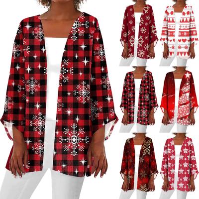 Женская повседневная модная легкая куртка средней длины с принтом Caot в стиле ретро, ​​кардиган