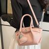 Trendy and Popular Lychee Pattern Bucket Bag, New Temperament Sense, Portable Shoulder Retro Messenger Bag Bag