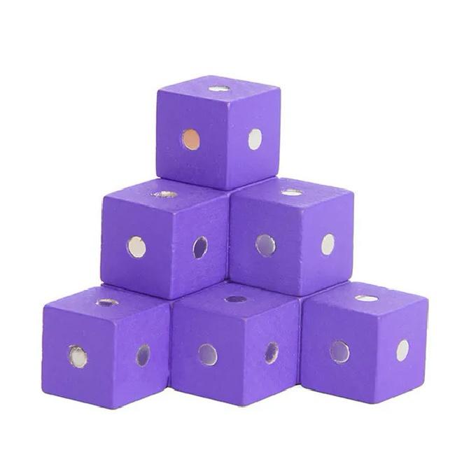 Монтессори 2*2*2 см квадратный куб Радужные магнитные блоки строительные сборочные блоки развивающие деревянные игрушки для детей