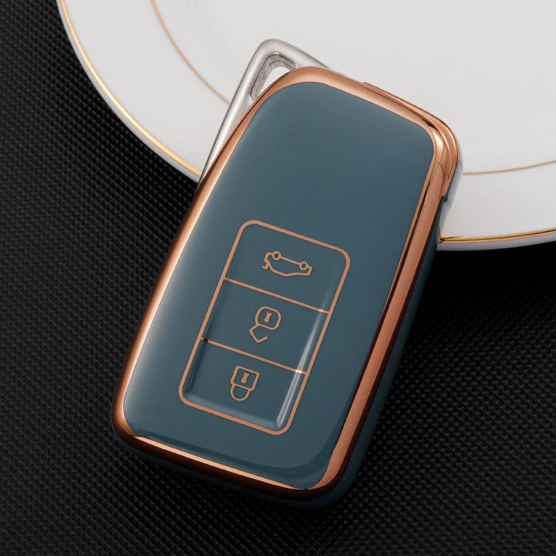 Golden-edged TPU Car Remote Key Cover Case Shell Fob For Lexus NX GS RX IS ES GX LX RC IS UX 200 250 260 300 350 LS 450H 300H Car Accessories