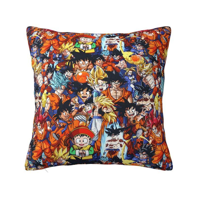 Custom Luxury Dragons Ball Goku Cushion Cover Velvet Anime Manga Pillow Case