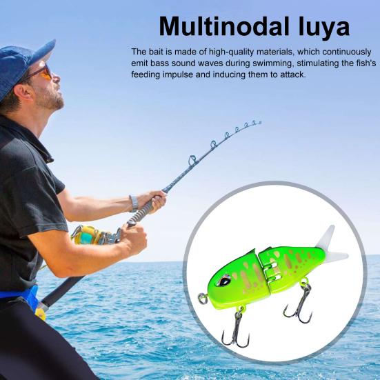 6CM/6.5G Multi-Jointed Fishing Lure with Double Hooks Realistic 2-Section Swimbait Plastic Artificial Bait Freshwater Saltwater Bass Trout Pike
