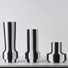 Modern Simplicity Black and White Striped Ceramic Vase Decoration Home Living Room Flower Arrangement Vase Decoration