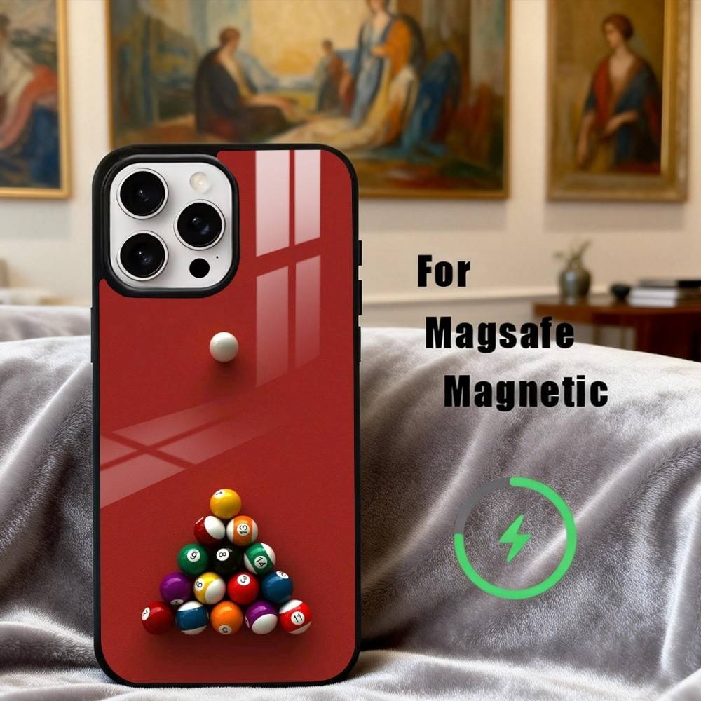 B-Billiards B-Ball S-Sports Phone Case For iPhone17,16,15,14,13,12,11 Plus,Pro Max Magnetic For Magsafe Wireless Charging