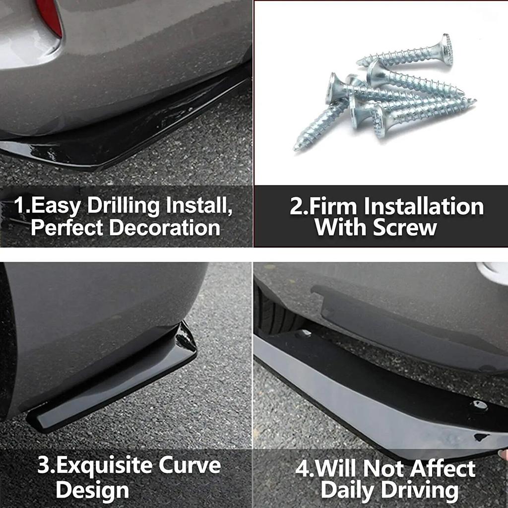 2PCS 40CM Rear Bumper Canards Splitter Side Spoiler Cover Trim Sticker Universal For BMW F30 F31 F32 F33 F22 Car Accessories