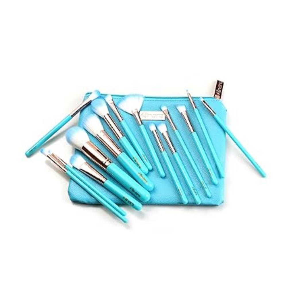 Набор из 15 кистей для макияжа с удобным чехлом для переноски (черный) |