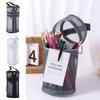 Portable Mesh Pencil Case Simple Stationery Storage Organizer  Back To School