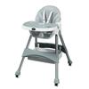 Baby High Chair Feeding Chair Seat Ajustable Height Dining Table Booster with Detachable Double Tray Safety Belt PU Cushion