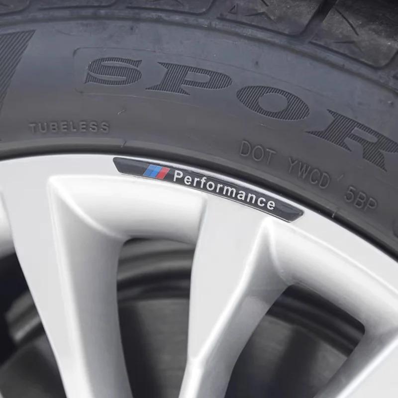 JKGN2 4Pcs Aluminum Car Styling Wheel Hub Badge Tire Rim Stickers For BMW M Emblem E46 E36 E34 F10 E90 F30 E60 F30 E53 E30 E92 E87
