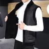 Двусторонние жилеты для мужской осени и зимы, новая модная куртка из гранулированного флиса с застежкой-клипсой и мехом, со стойкой