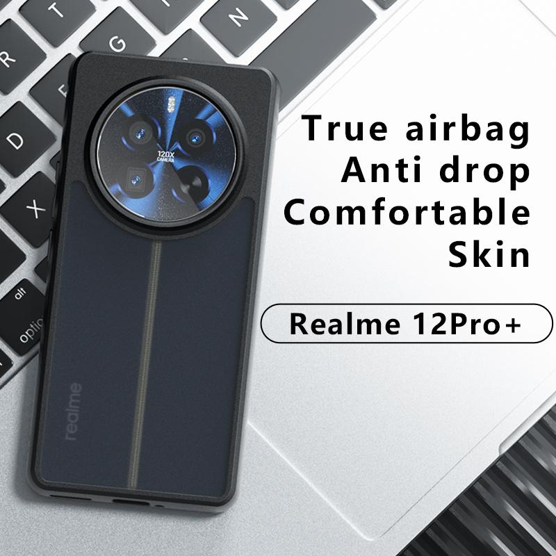 Для Realme 12 12X Pro Plus матовый против отпечатков пальцев прозрачный цветной противоударный чехол из ТПУ с защитой от падения, не желтеющий, защитная задняя крышка