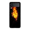 Прозрачный чехол для телефона Samsung Galaxy Z Flip 3 4 5 6 7 Жесткий складной ПК Z Flip3 Flip4 Чехол с рисунком пламени