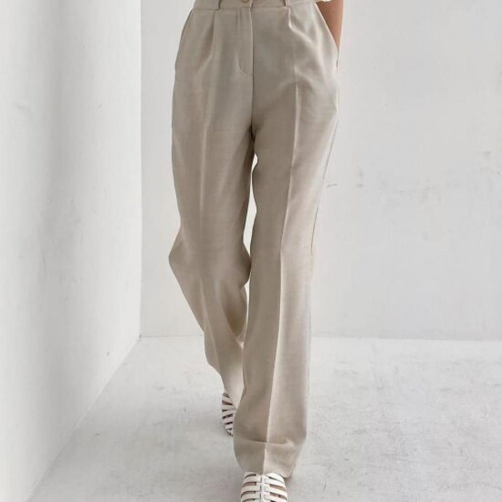C S In The Room StretCh pIntuCk Straight Wide SlaCkS 3Color 5Size