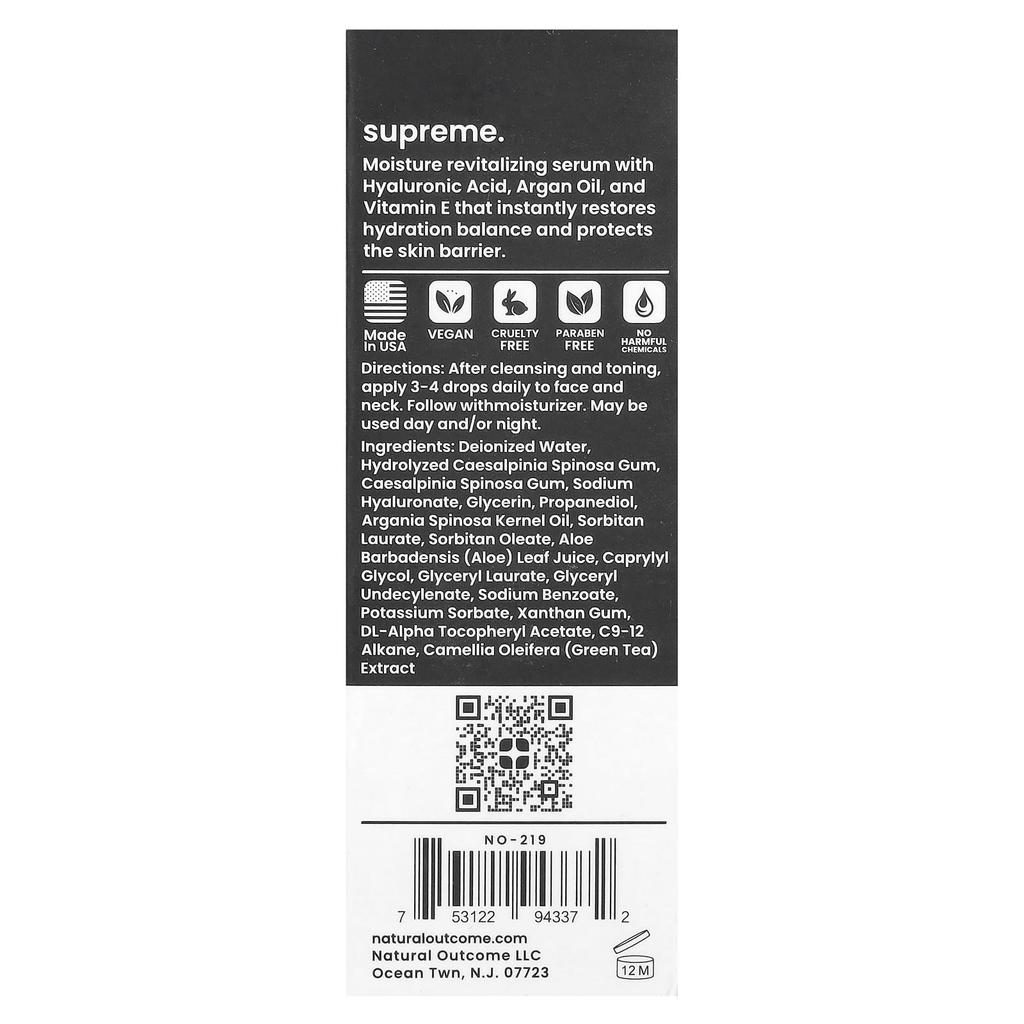 Manskin Supreme Moisture Serum, Fragrance Free, 30Ml(1Oz)