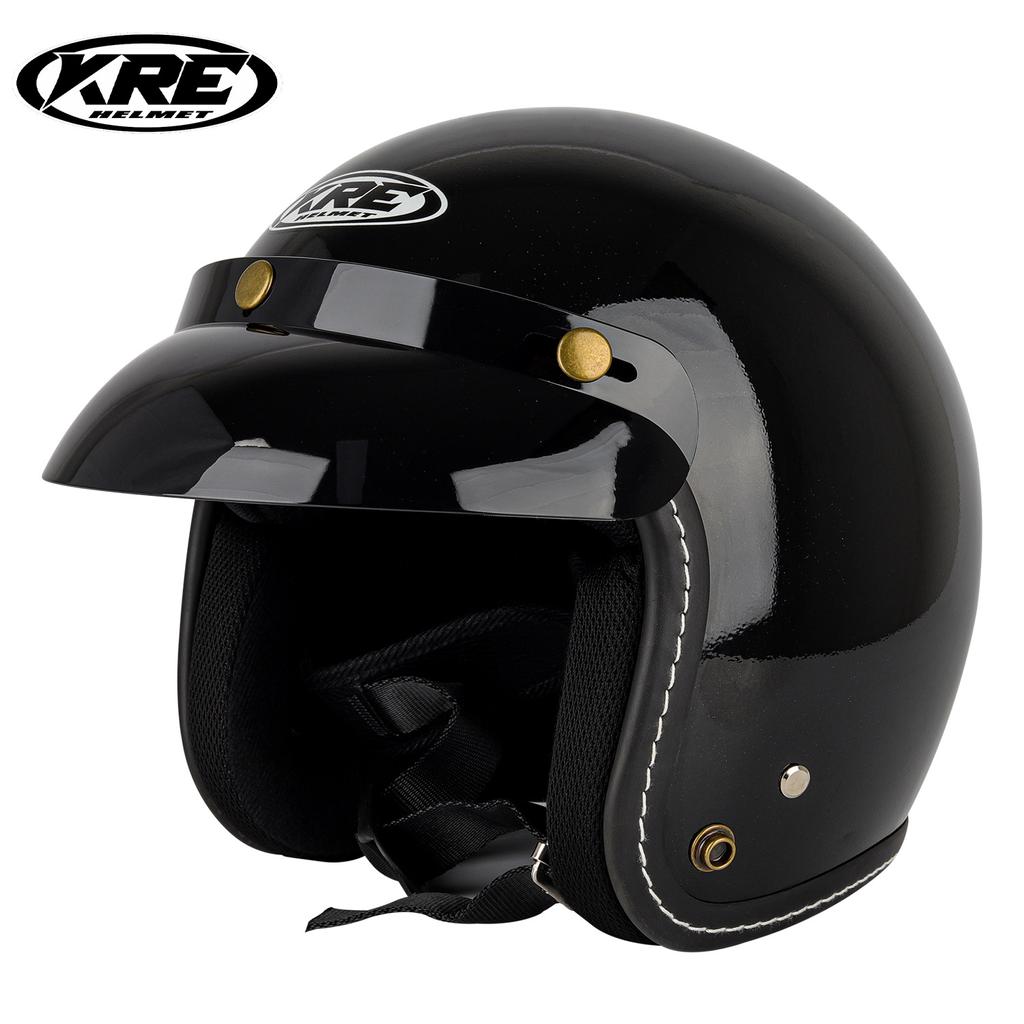 KRE Locomotive Helmet Retro Harley Half Helmet With Multiple Colors For Men And Women's Adult Half Helmet K+T66
