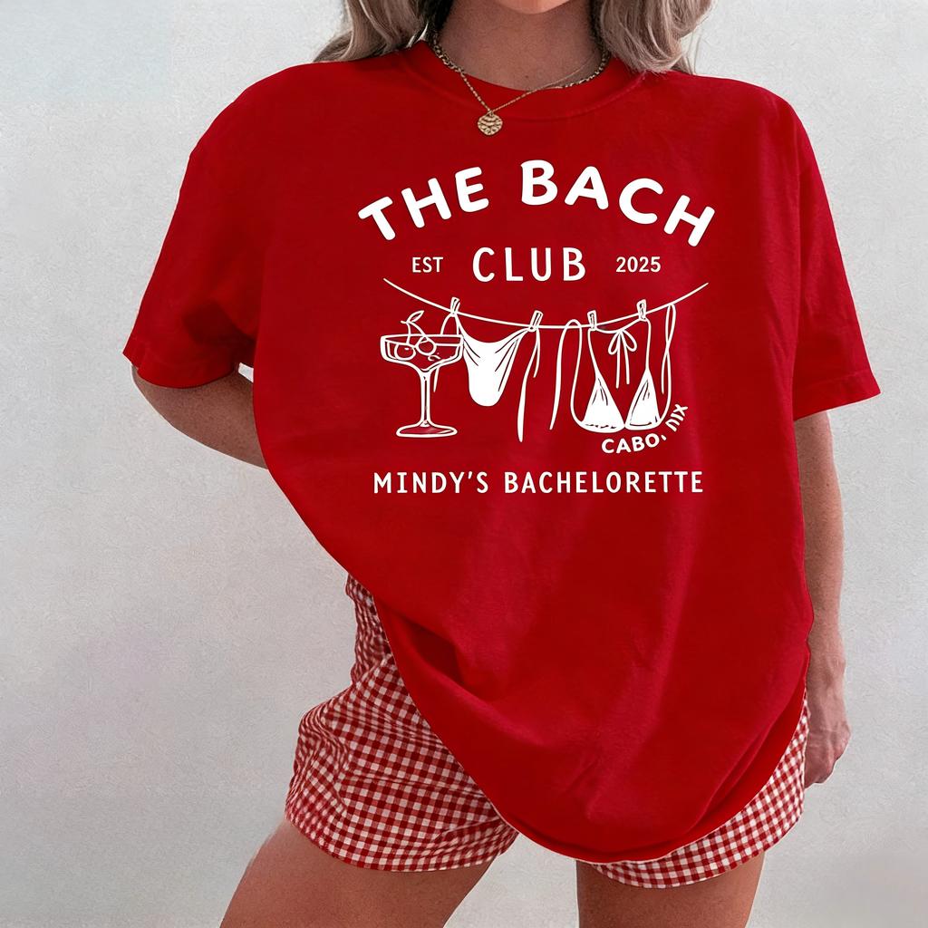 Рубашка для девичника "Вишневая Маргарита" Футболка The Bach Club Бикини И Мартини Смешная Печатная Футболка Женская