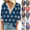 Женские повседневные свободные рубашки с кружевной отделкой и V-образным вырезом Топы с принтом Футболки Футболки
