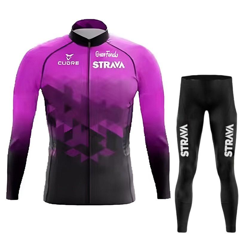 Long Sleeve Cycling Jersey Set Quick Dry Performance Bike Road Team Wear