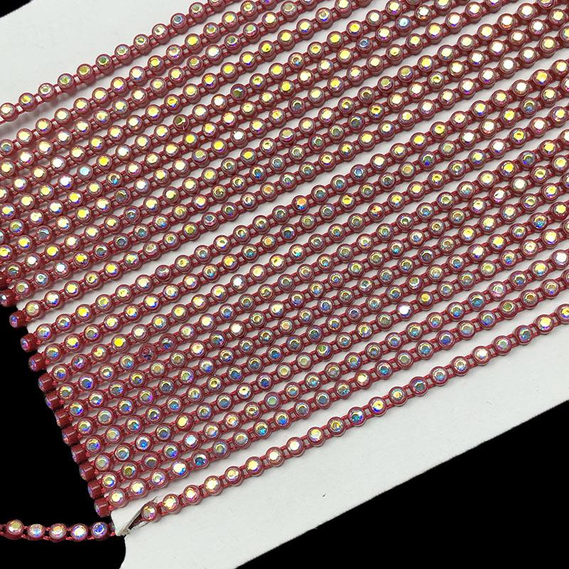 Одежда Обувь Шляпа Вырез Брюки Край Diy с ромбовидным дизайном Аксессуары для одежды Кружева 9 метров 3 мм, прошитая вручную цепочка со стразами