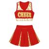 Girls Cheerleading Uniform Letter Print Tank Top with Pleated Skirt Set Cheer Leader Halloween Fancy Dress Costume