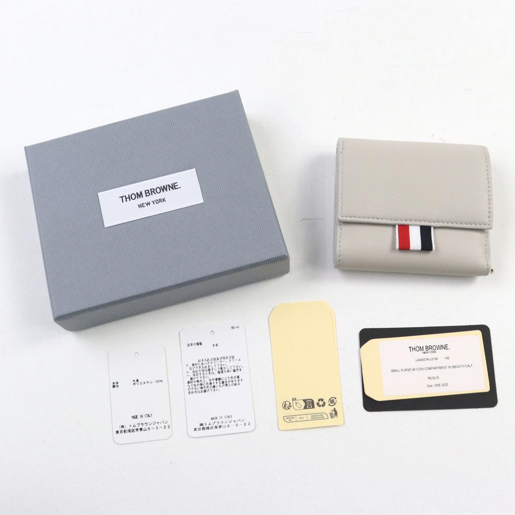 THOM BROWNE Tri-fold Wallet Grosgrain Loop Tab Wallet with Coin Case UAW007A Used