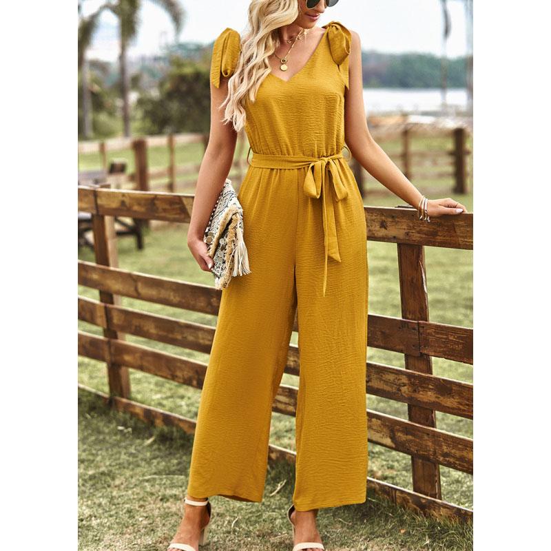 Solid Color Jumpsuit for Women Summer Chic and Elegant Woman Jumpsuit Slim Bodysuit One-piece Pants