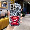 Phone Case: 2D flat design suitable for iPhone 18 17 16 15 14 13 Pro protective case, couple style, glitter little bear, Christmas and Halloween gifts