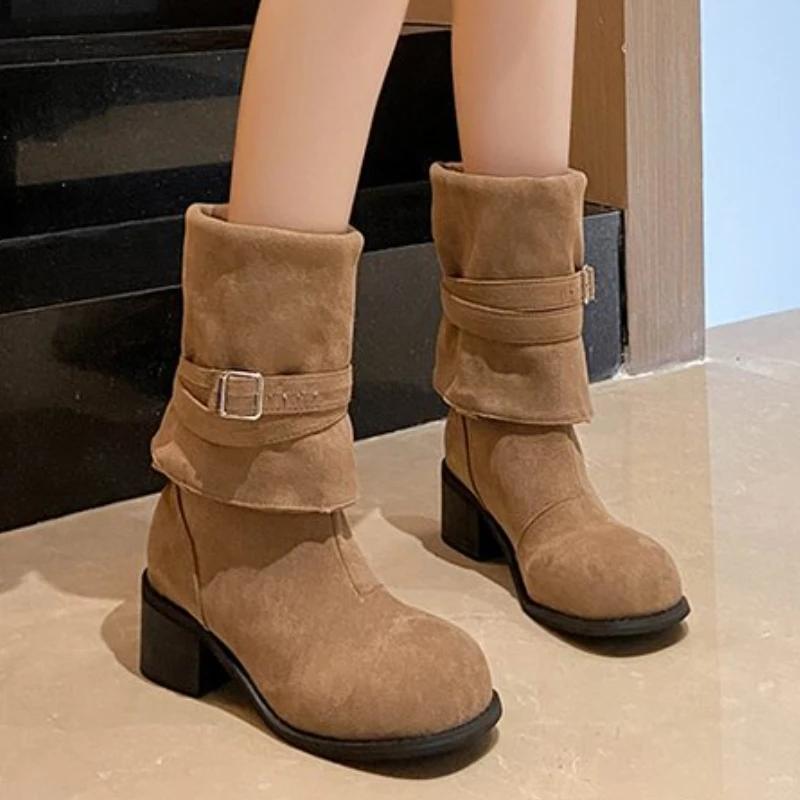 New Year Women High Quality Wasteland Y2k Style Vintage Detachable Boot Barrel Western Boots for Women Boot Shoes 35-42
