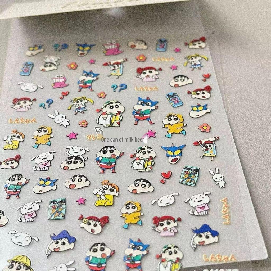 3D наклейки для ногтей и декорация для стакана-подставки Ultraman и Crayon Shin-chan