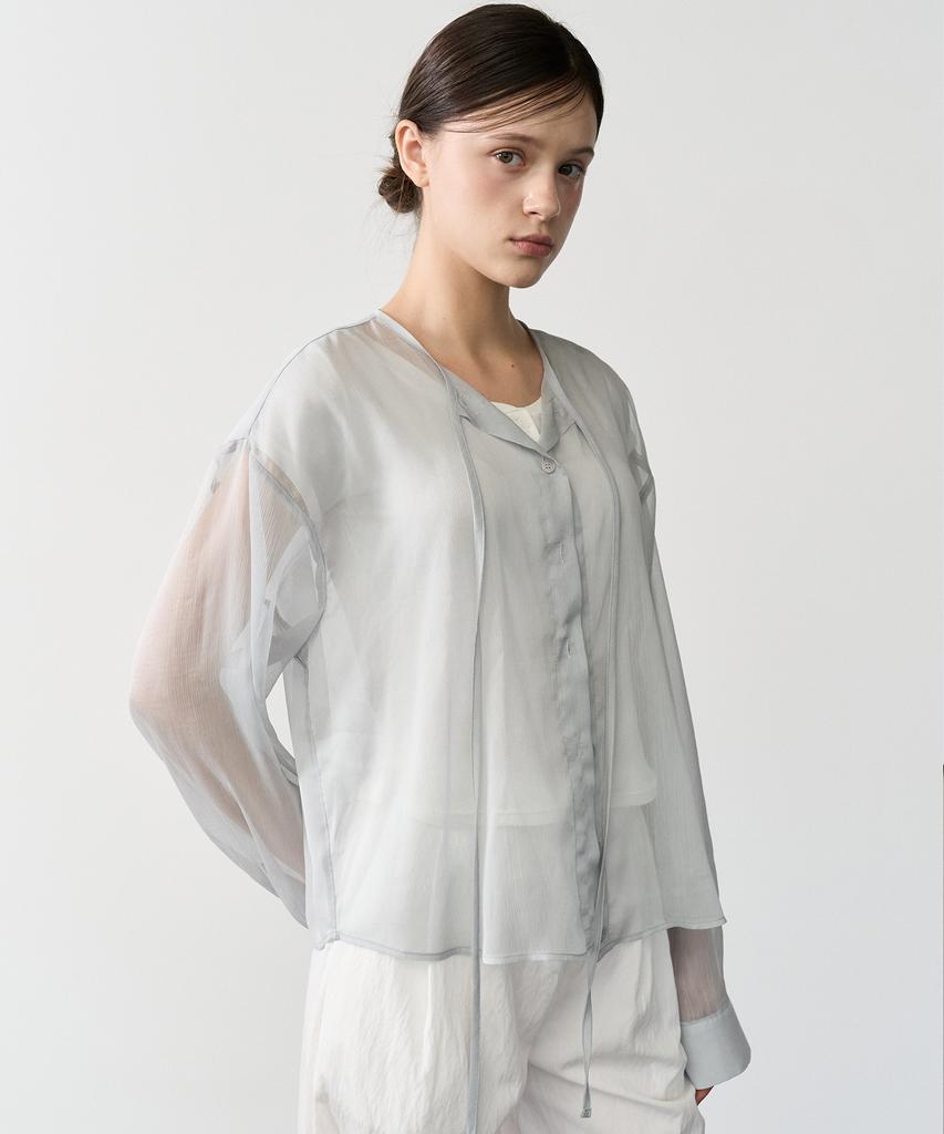 BIBYSEOB Sheer String Shirt Mint [T62]