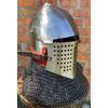 Medieval Armor Chain Mail Helmet 16 Gage Steel Barbute Armor Helmet