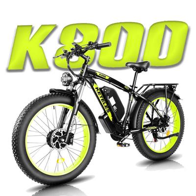 KETELES Электровелосипед K800 с двумя двигателями мощностью 2000 Вт, аккумулятором 48 В 23 Ач, толстыми шинами 26 дюймов, блокируемой амортизационной вилкой, шоссейный электровелосипед