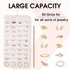 Двусторонняя сумка для хранения ювелирных изделий с вращающимся крючком, несколько отделений для подвешивания ювелирных изделий
