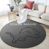 Custom Name,Detroit Lions pattern round rug,Carpet Rug for Living Room Bedroom Playroom ,Non-slip Floor Mat,Holiday Gifts and Birthday Gifts.