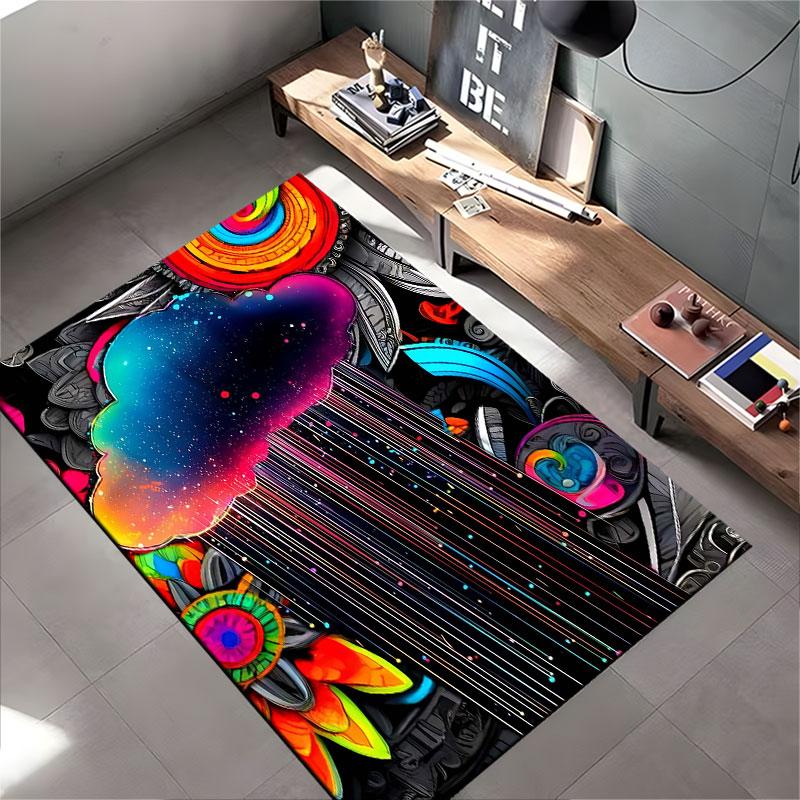 Colorful Abstract Rain Cloud suitable as a non-slip mat for the living room or bedroom sofa