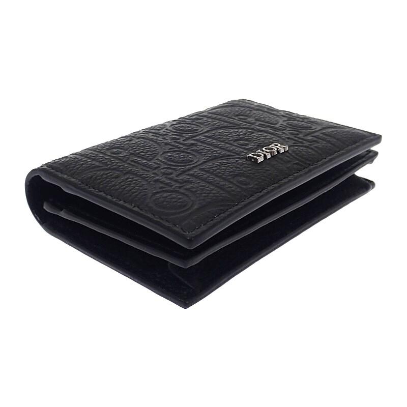 Dior 2ESCH178FLG_H00N Card Case Black Calfskin Mens