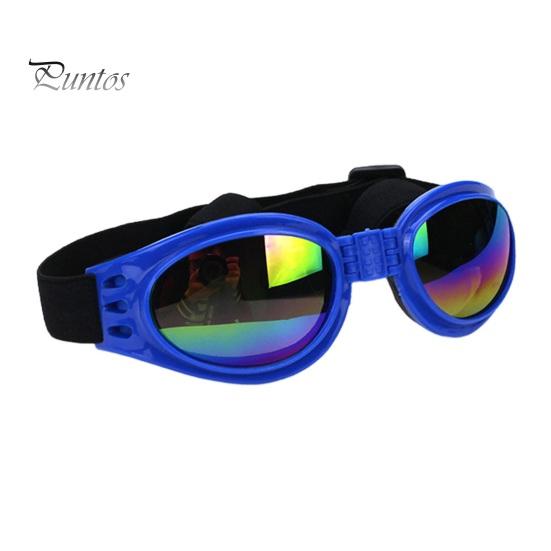 Dog Polarized Sunglasses Small Breed UV Protection Windproof Sun Glasses Pet Goggles Adjustable Folding Eye Wear with Elastic Band for Outdoor
