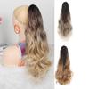 Synthetic Long Wavy Ponytail Hair Extension Claw Clip-in Hair Pony Tail Brown Blonde Ombre Color For Women Daily Use