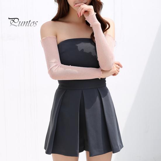 Женские прозрачные сетчатые рукава, длинные, ультратонкие, кружевные перчатки без пальцев, защита от ультрафиолетового излучения, охлаждающая сетчатая тюль, солнцезащитные рукава для улицы