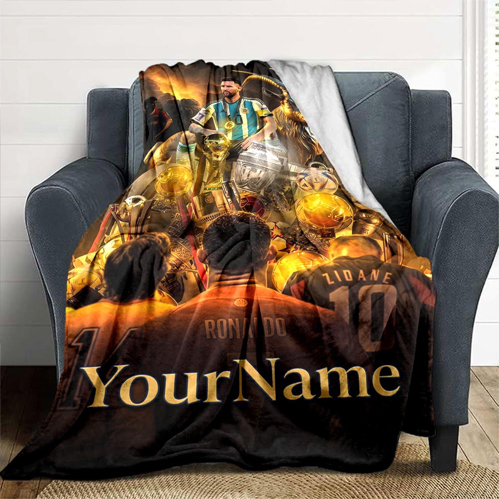 Messi Personalized Text Blanket Multi-purpose Personalized Blanket Durable Comfort Throw For Chair Living Room Bedding Couch for All Occasions