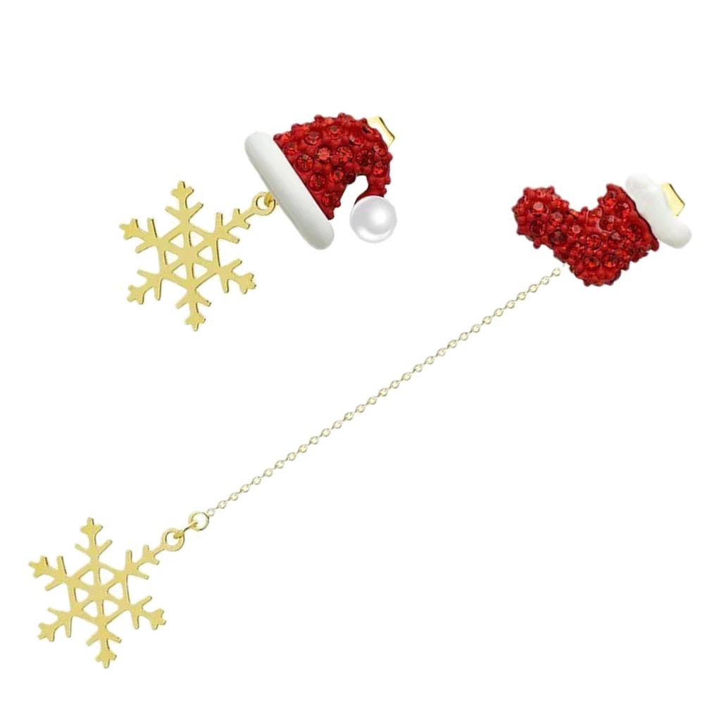 Christmas Themed Earrings Asymmetric Long Tassels Drop Earrings Ear Accessories for Holiday Parties and Gatherings