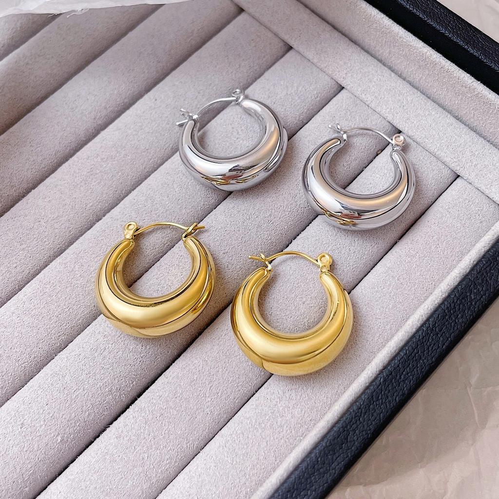 Titanium Steel Earrings Fashion Temperament High -level Sensory Simple Titanium Steel Earrings