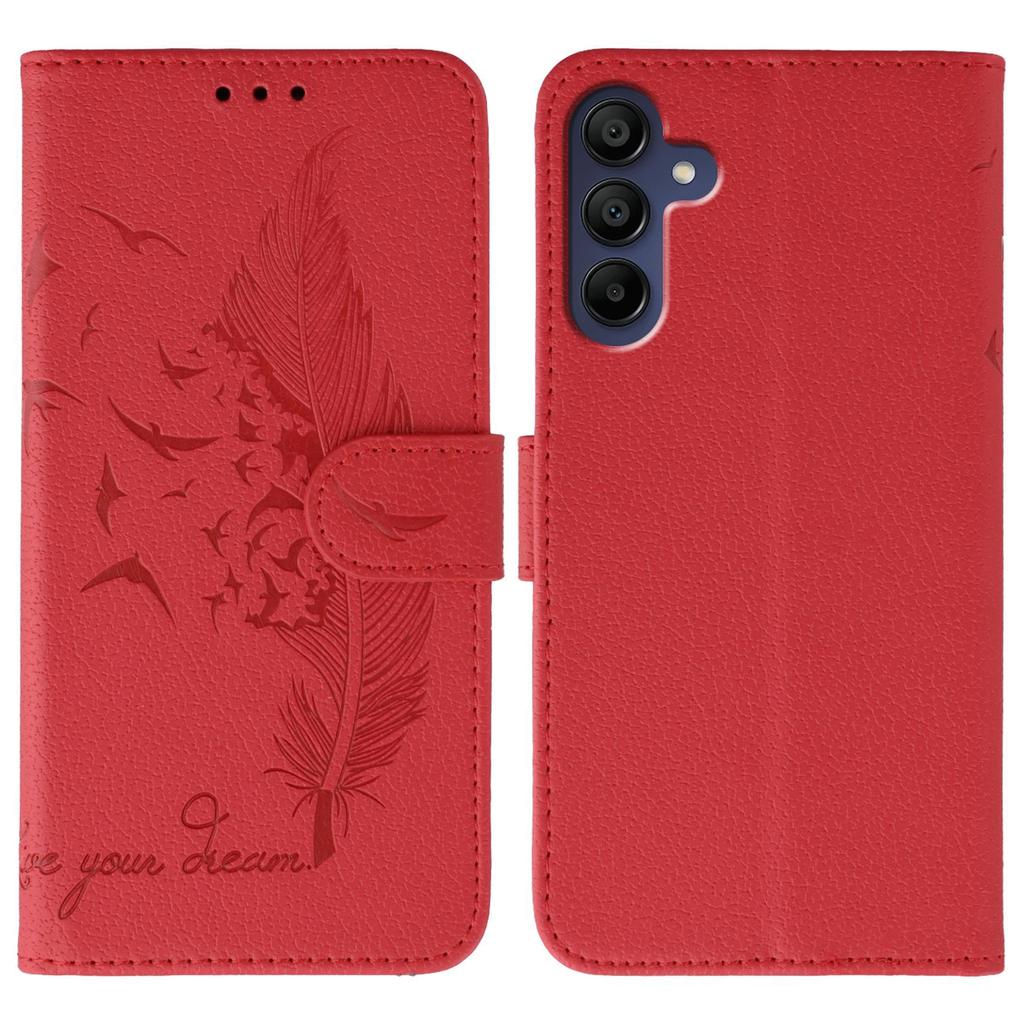 Чехол для телефона для Samsung Galaxy A16 4G/5G/A26 5G с тиснением пера, кошелек-обложка из искусственной кожи