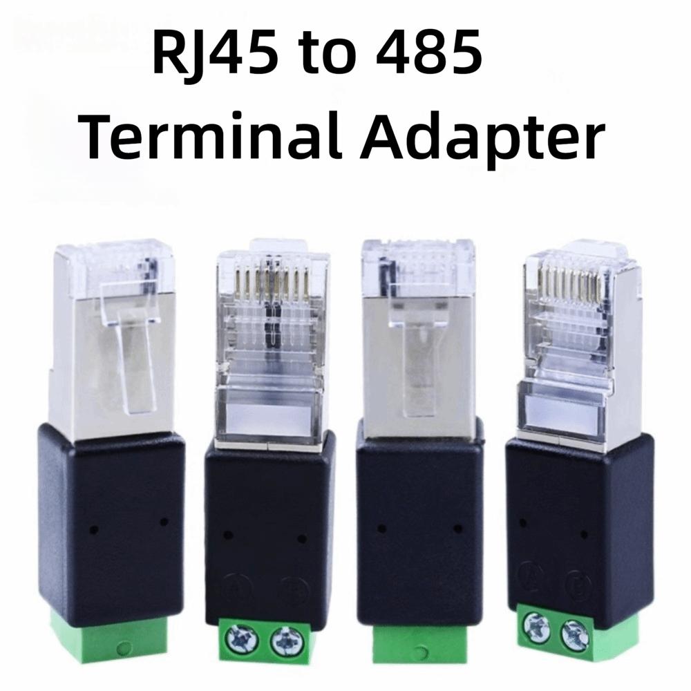 2-контактный терминал RJ45 в RS485 Конвертер Сетевой адаптер RJ45 Male Connector Адаптер-терминал RJ45 Адаптер RJ45 в RS485